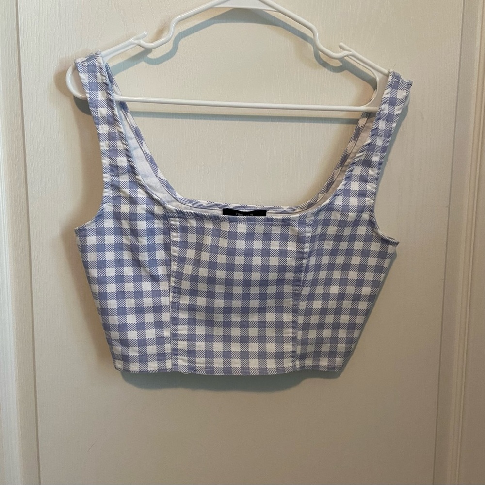 Gingham Cropped Tank Top
